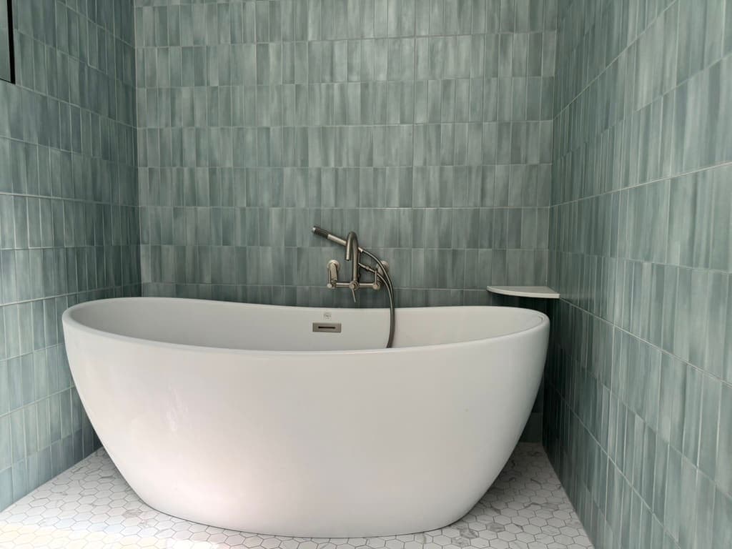 Freestanding tub installed by MRJ Plumbing in Asheville, NC