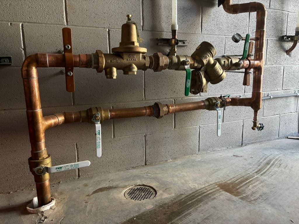 Gas piping and brass fittings installed by MRJ Plumbing in Asheville, NC